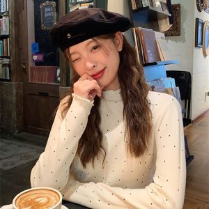 Sweet Polka Dot Short Sleeve Top for Women Summer 2026